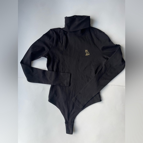 OVO October’s Very Own Black Turtleneck Bodysuit | Gold Owl Logo | Size xSmall - Picture 3 of 6